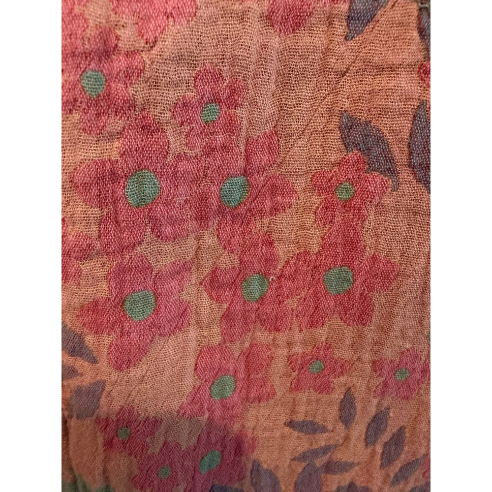 Easel Oversized Flower Patchwork Mock Neck Terry … - image 4